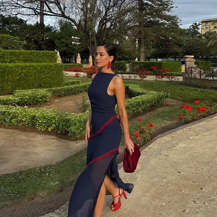 Robe Maxi transparente à montage élégant
