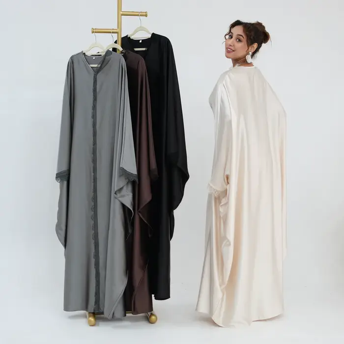 Robe en dentelle élégante pour femme abaya musulmane occassions spéciales soirée aïd kalenmos