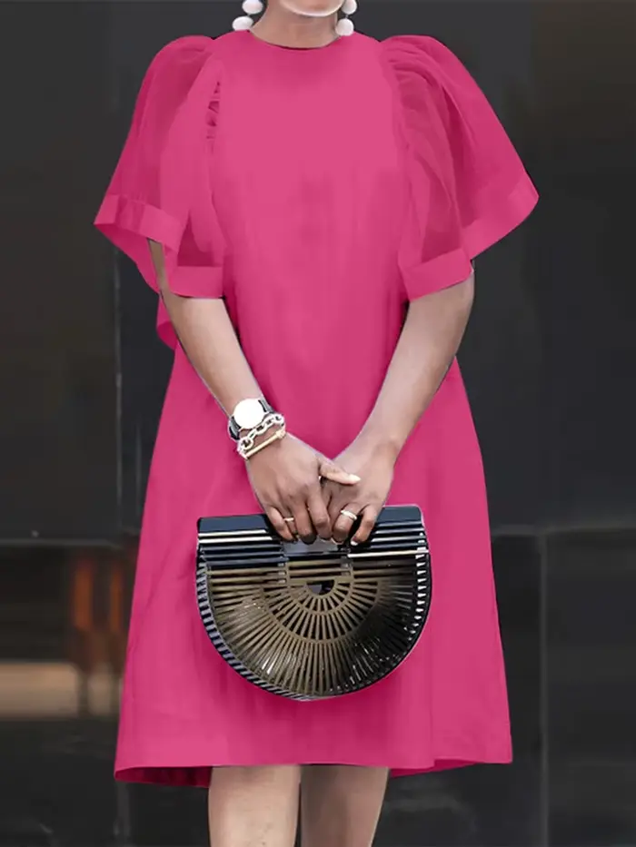 ZANZEA femmes Vintage robes solide maille Patchwork robe d'été décontracté été Mini robe fête à vola