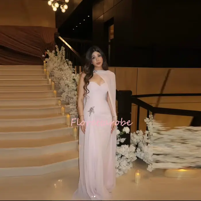 Robes de soirée sirène sexy, col halter profond, en mousseline, robe de bal princesse, coupe trapèze