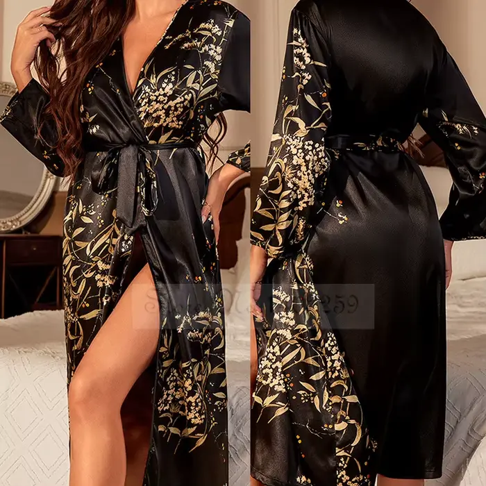 Robe longue en Satin de soie pour femmes