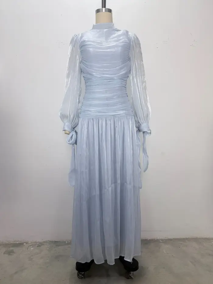 Robes 2026 pour Femme – Élégante Robe à Col Rond et Manches Longues