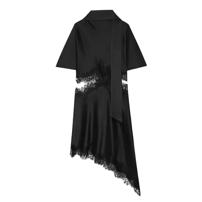 Robe mini chic et élégante kondala pour femme col asymétrique à nœud tendance printemps été idéale pour soirées et vacances