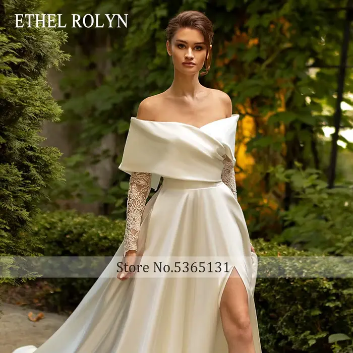 ETHEL ROLYN robe de mariée trapèze élégante en Satin chérie princesse