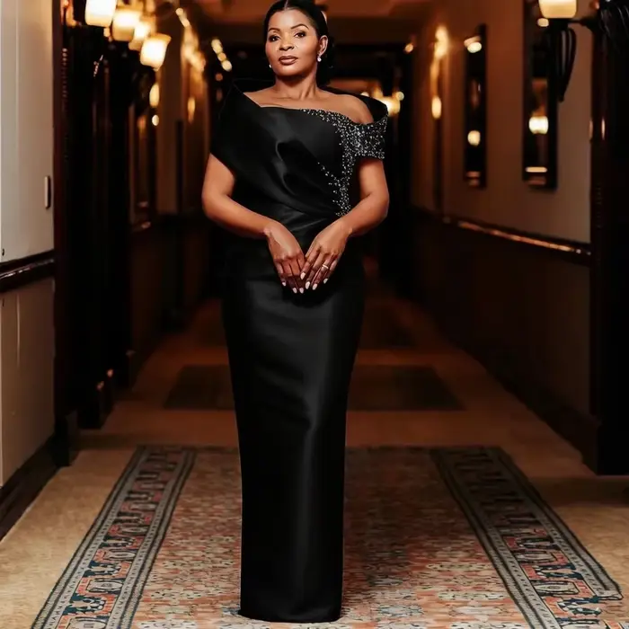 Robes de Soirée en Satin Champagne pour Mère de la Mariée 2026