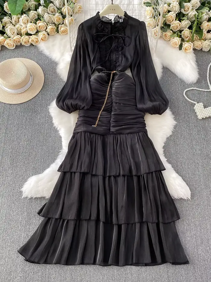 Robe Jacquard à fleurs 3D