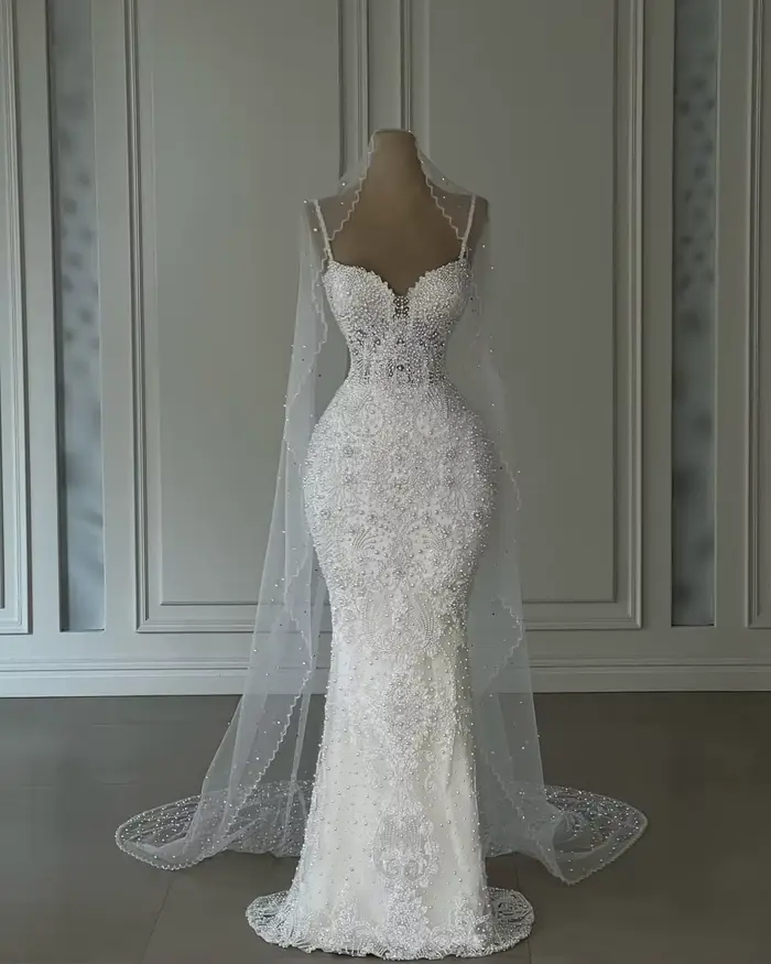 Robe de mariée sirène de luxe pour femme
