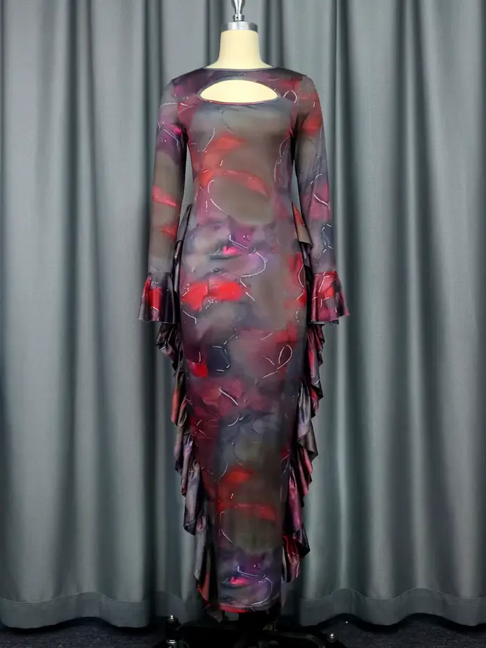 Robe fourreau à imprimé marron