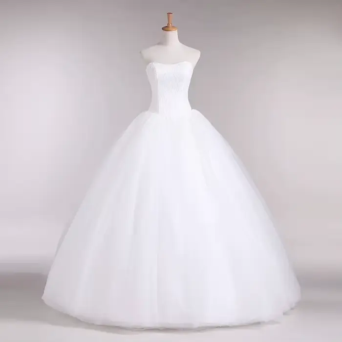 Robe de mariée ivoire sans bretelles à lacets, robe de Rhclassique simple, appliques en dentelle dou