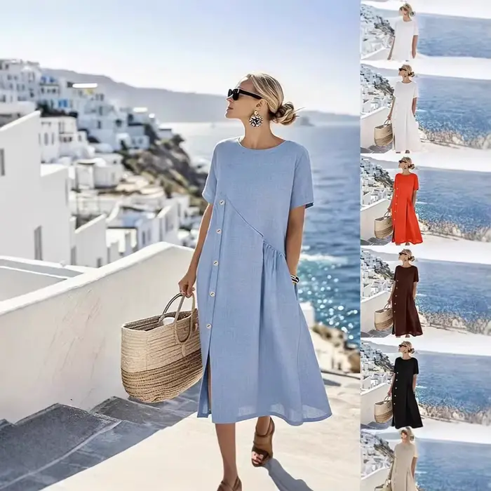 Robes pour femmes 2026 Nouveauté décontractée avec boutons décoratifs