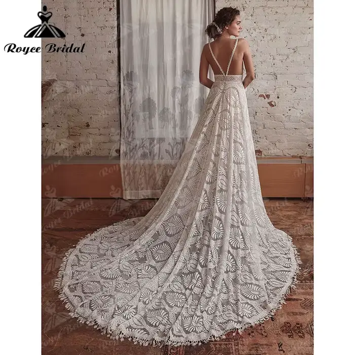 Robe de mariée bohème sexy avec poignées