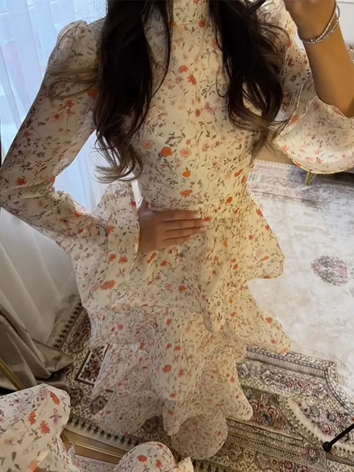 Robe longue à volants et rayures pour femmes, manches volantes, élégante, col carré, taille cintrée, plissée, robes de soirée Chic pour dames