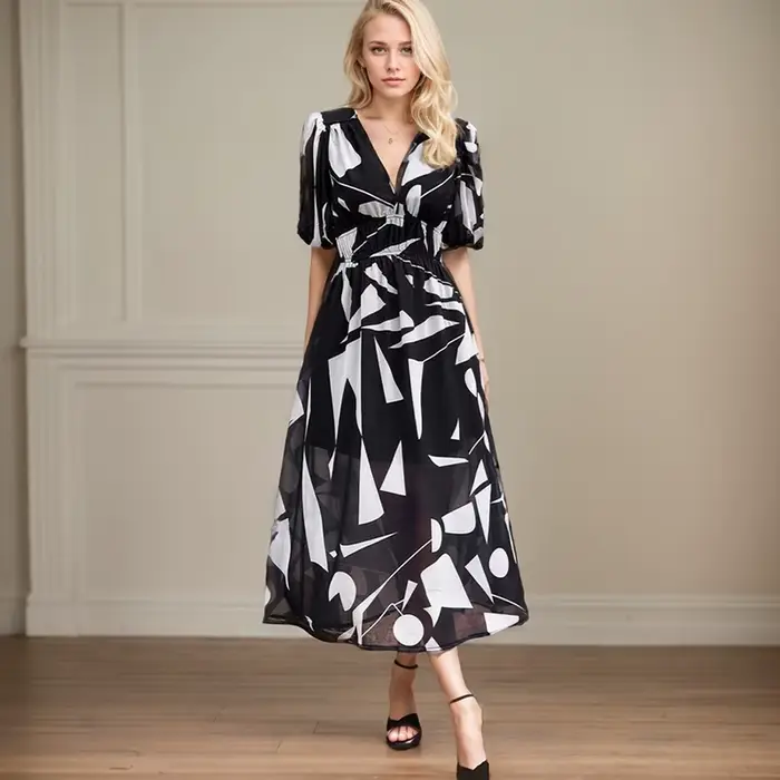 Robe longue d'été à imprimé bohème pour femmes