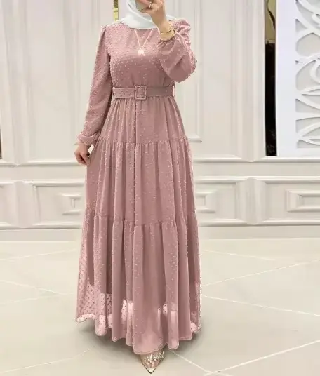 Abaya-Robe longue pour femmes musulmanes modestes, ceintures, Jalabiya, Eid, Ramadan, Maroc, Dubaï, 