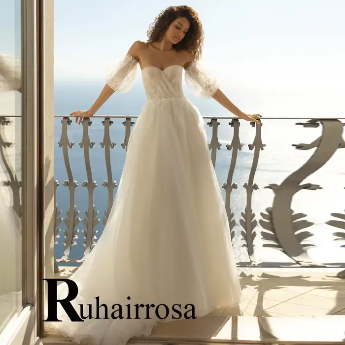 Ruhair Vintage robes De mariée pour Mariages sans manches à lacets Appliques a-ligne chérie robes De