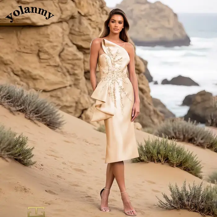 YOLANMY glamour colonne mère De la mariée robe perles cérémonie marié