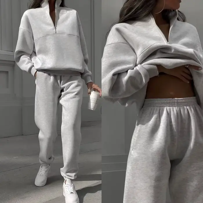 Femmes ensembles décontractés tenues nouvelle mode à manches longues sweat à capuche pantalon deux p