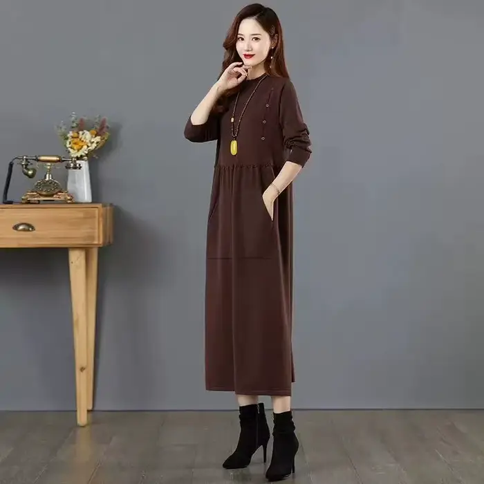 Robe longue en tricot respirant pour femme, pull astronomique, pulls vintage chauds, pull côtelé fem