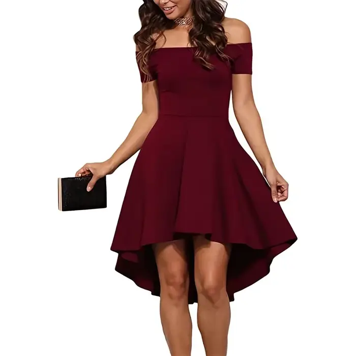 Robe Mi-Longue pour Femme, Tenue d'Indépendance Hors Initiation, Couleur Unie, Coupe Slim, Saison, C