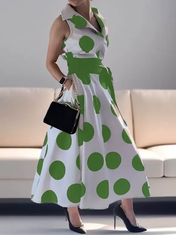 Modigirl 2025 été dames à pois robe élégante quotidien x-line Fit & Flare chemise robe pour les femm