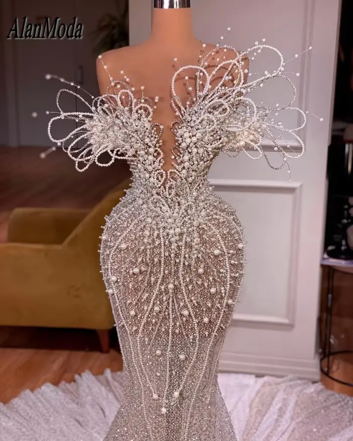 Robe de soirée rose personnalisée avec perles et cristal pour femmes, soirée officielle, mariage, gala, occassions spéciales