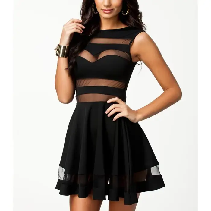 Robe d'été à coutures en maille, Mini robe Sexy pour femmes