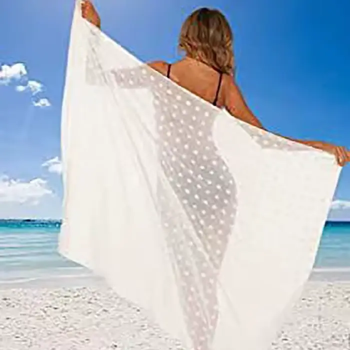 Paréo de plage multicolore tendance en mousseline pour femme – Robe de vacances sexy