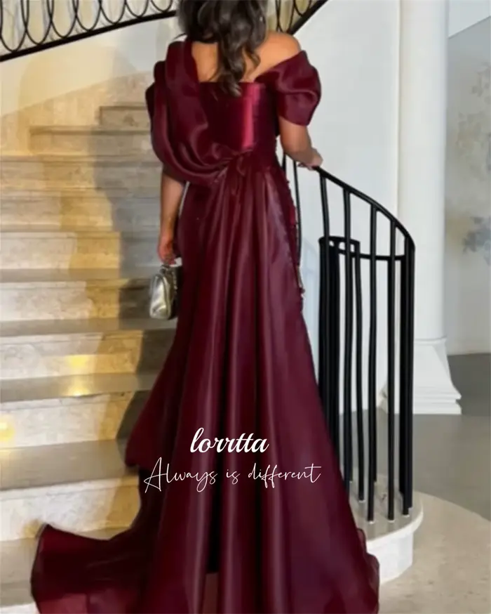 Lorrtta-Robe de Soirée Rouge Profond pour Femme