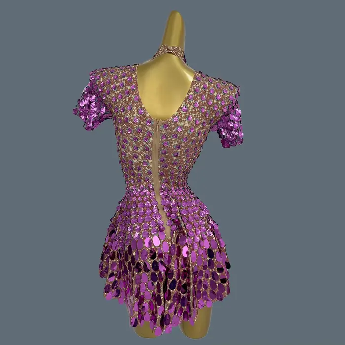 Paillettes scintillantes robe latine vêtements de scène célébrer anniversaire bal
