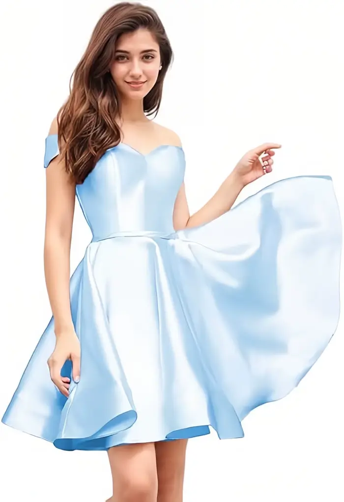 Robe de Rhcourte en satin longueur genou avec poches pour adolescents