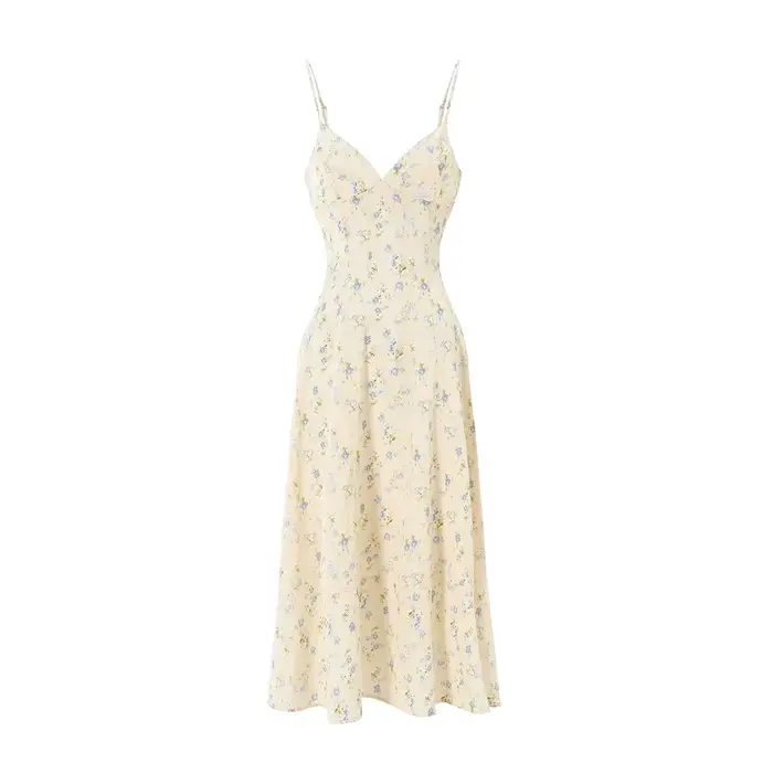 Suninbox Robe midi décontractée d'été à imprimé floral