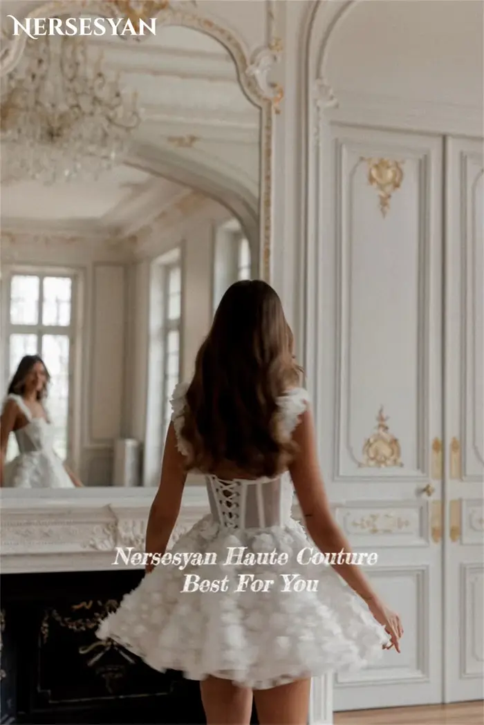 Nersessuperb-Robes de mariée courtes A-ligne