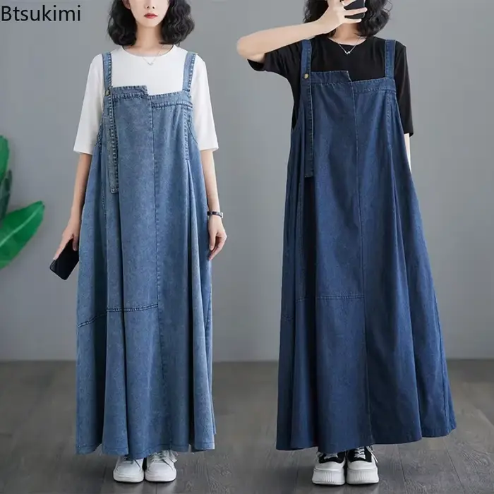 Robe longue à bretelles pour femme grande taille