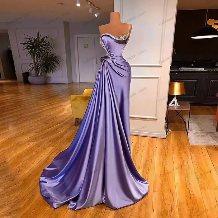 Robe de soirée en satin personnalisée, appliques de paillettes, fibres sexy, robes de Rhformelles, r