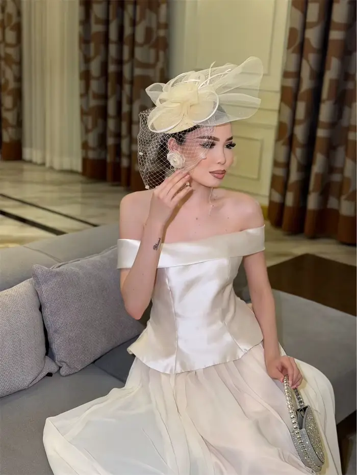 Robe de Soirée Longue en Mousseline de Soie Champagne Sur Mesure pour Occasions Spéciales