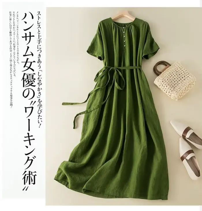 Robe décontractée en coton polyester pour femmes grandes tailles élégante et confortable printemps été nouveau modèle occassions variées