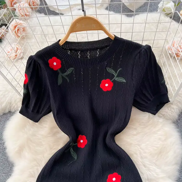 Robe longue en tricot au crochet pour femmes