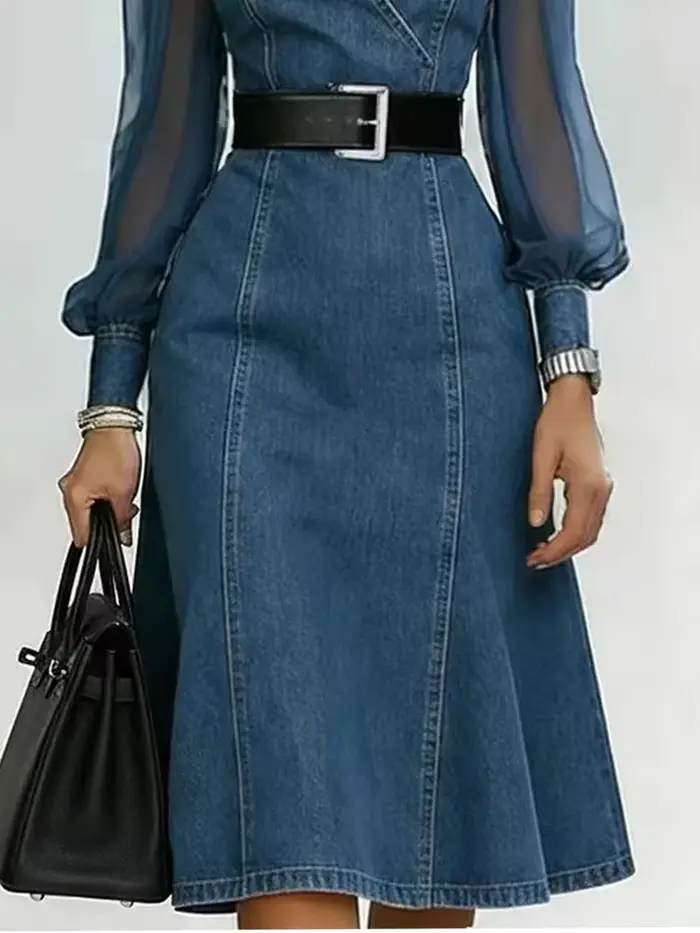 Robe longue en jean streetwear pour femme