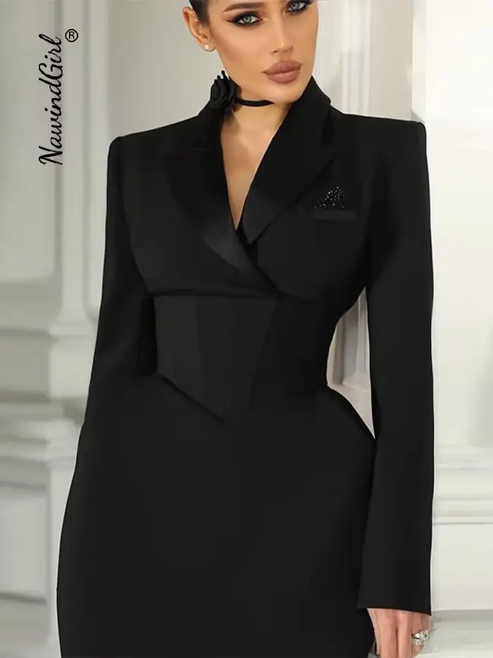 Robe Blazer urbaine solide pour femmes