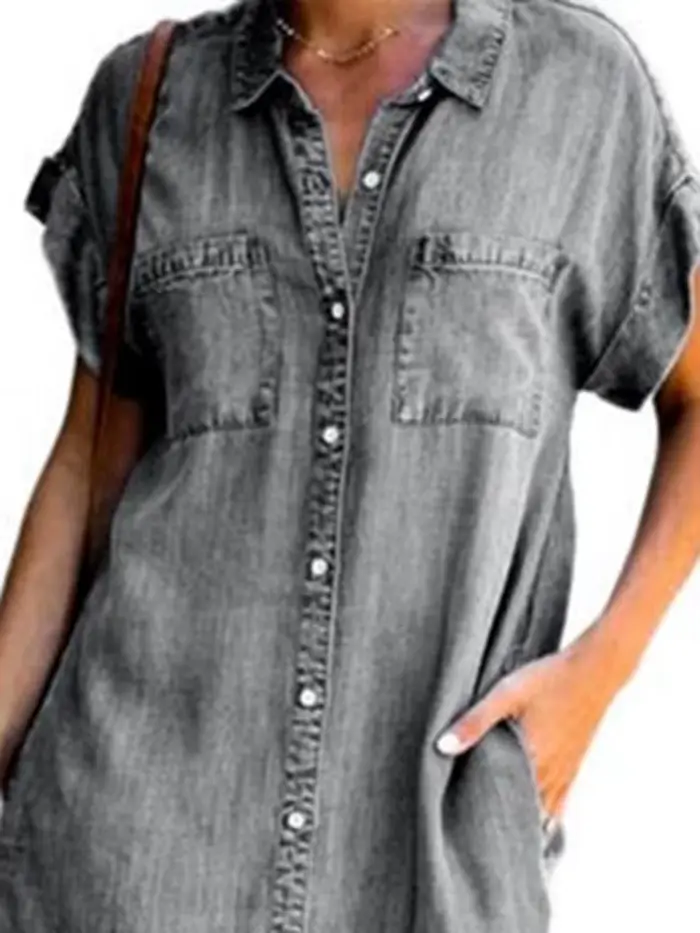 Robe chemise en jean pour femmes