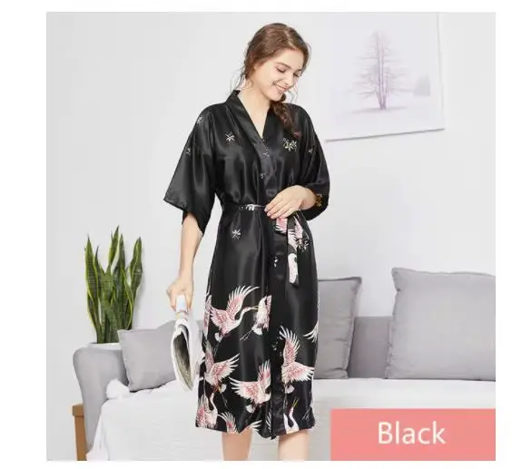 Peignoir en satin pour femme élégant motif animal de compagnie robe de nuit sexy longueur aux genoux popeline soie polyester style basique occassions spéciales