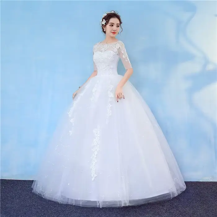 OrGR-Robe de mariée élégante en dentelle