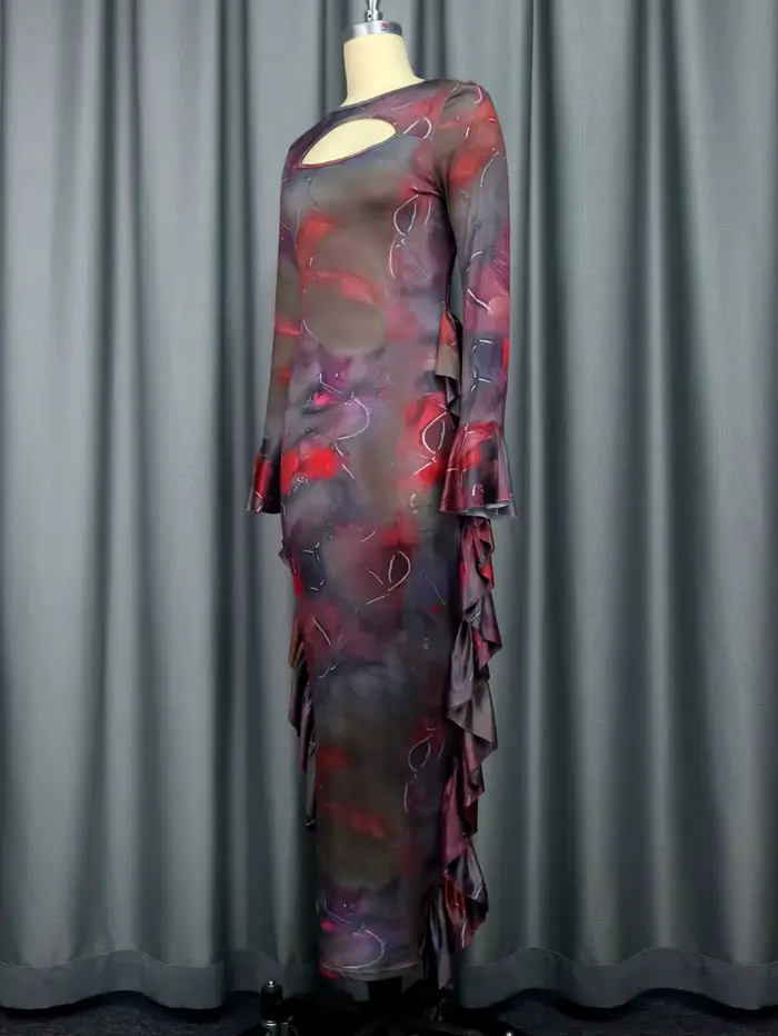 Robe fourreau à imprimé marron
