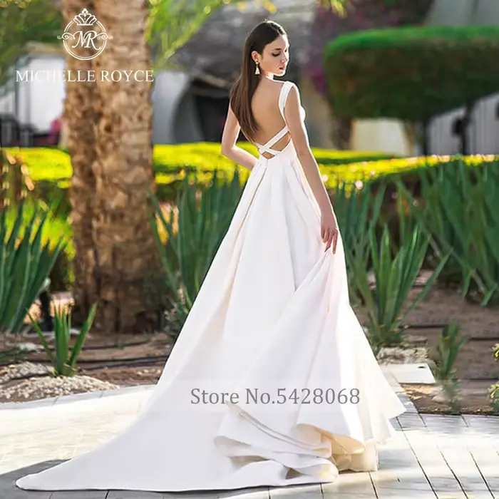 Michelle Royce-Robes de mariée A-ligne Scoop