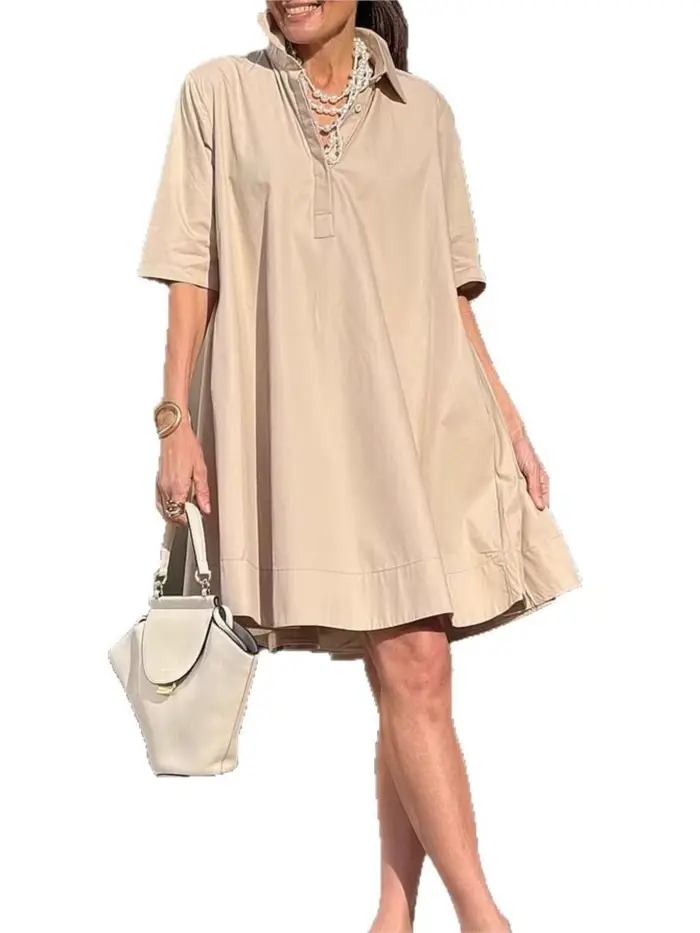 Robe décontractée et élégante en polyester pour femmes, blanche et ample, pour soirées et plages