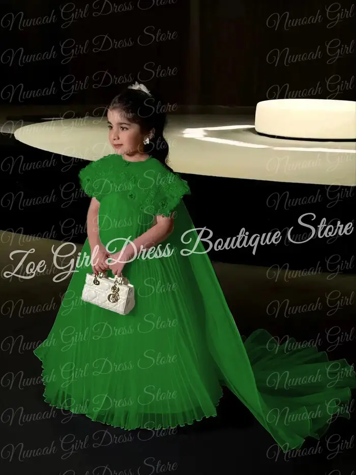 Robe de demoiselle d'honneur blanche avec appliques florales pour mariages et occasions spéciales pour enfants princesses