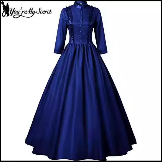 Robe médiévale pour femme avec manches longues pour carnaval, soirée de gala, cosplay et cérémonies spéciales