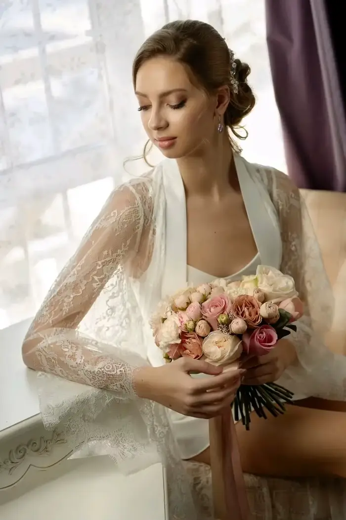 Robe de Mariée 2 Pièces en Dentelle Complète