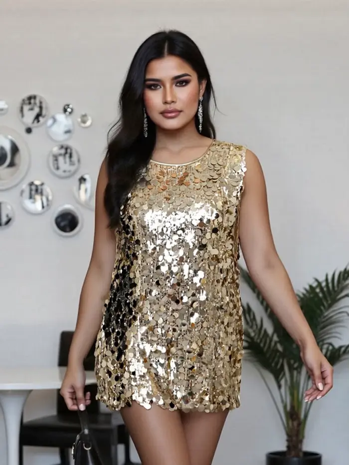 Robe à paillettes grande taille pour femmes