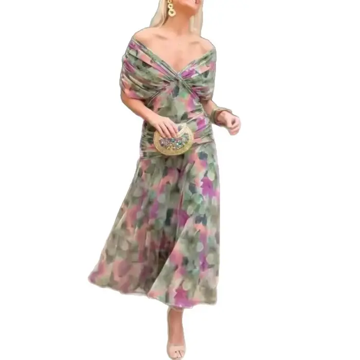 Robe longue de vacances décontractée